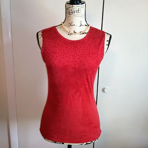 Velvet by Graham & Spencer Faux Suede Beaded Tank - Picture 1 of 8